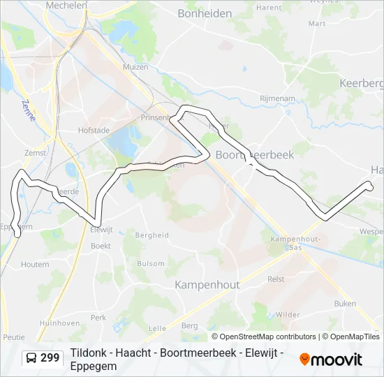299 Bus Line Map
