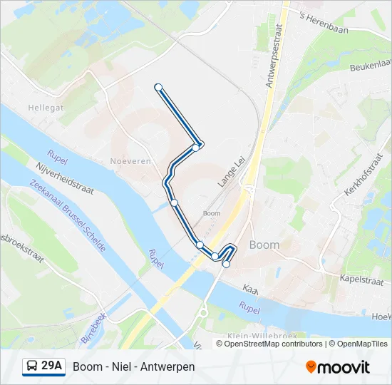 29A Bus Line Map