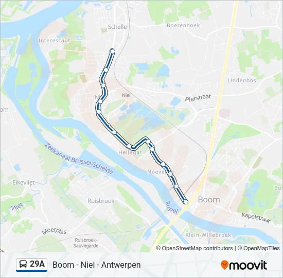 29A Bus Line Map