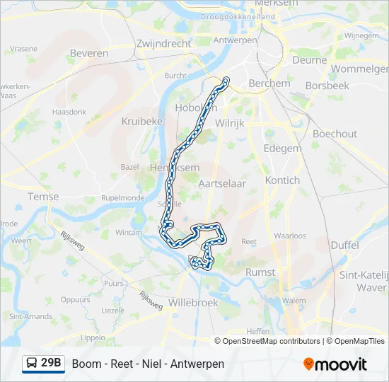 29B Bus Line Map