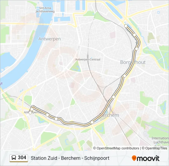 304 Bus Line Map