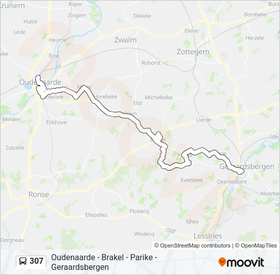 307 Bus Line Map
