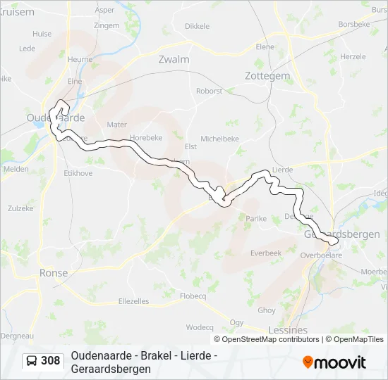 308 Bus Line Map
