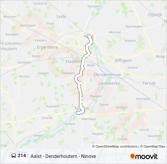 314 Bus Line Map