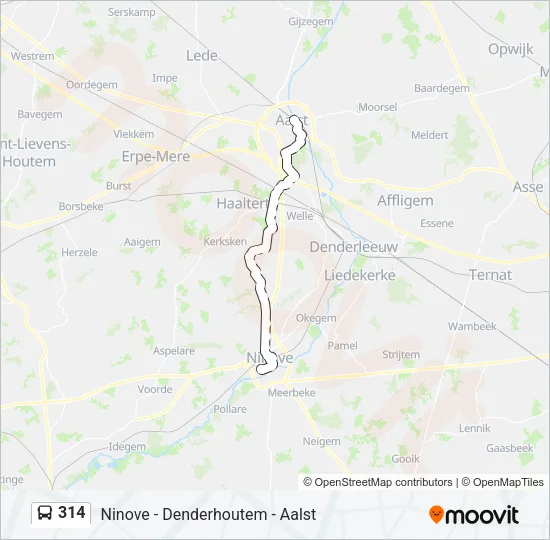 314 Bus Line Map