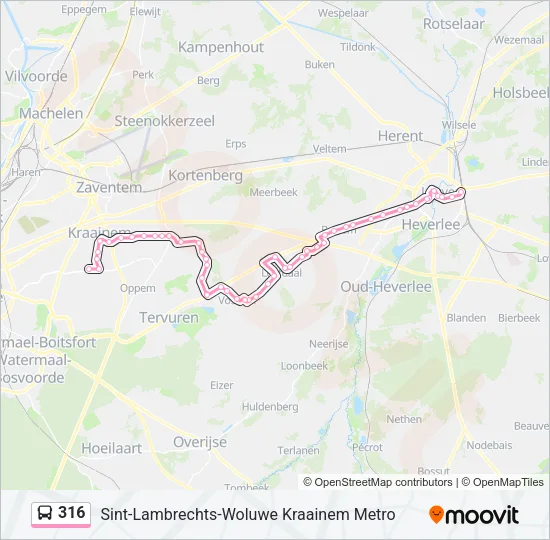 316 Bus Line Map