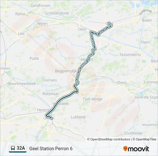 32A Bus Line Map