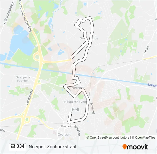 334 Bus Line Map