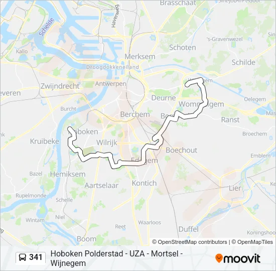 341 Bus Line Map