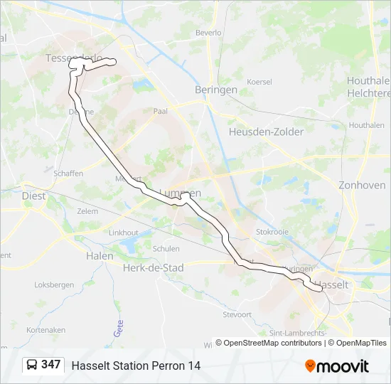 347 Bus Line Map