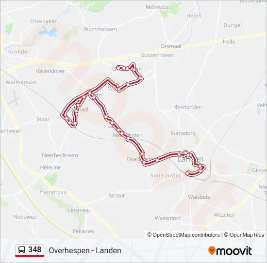 348 Bus Line Map