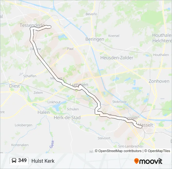 349 Bus Line Map