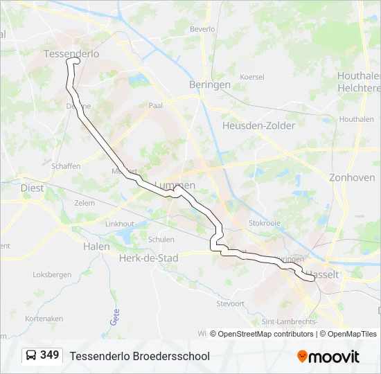 349 Bus Line Map