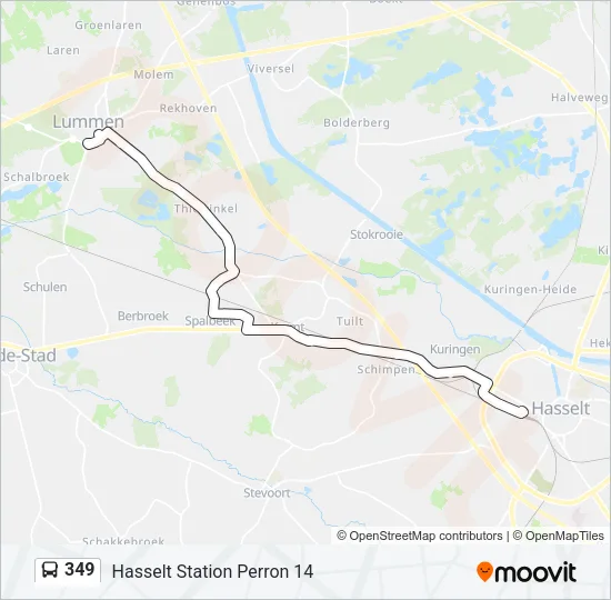 349 Bus Line Map
