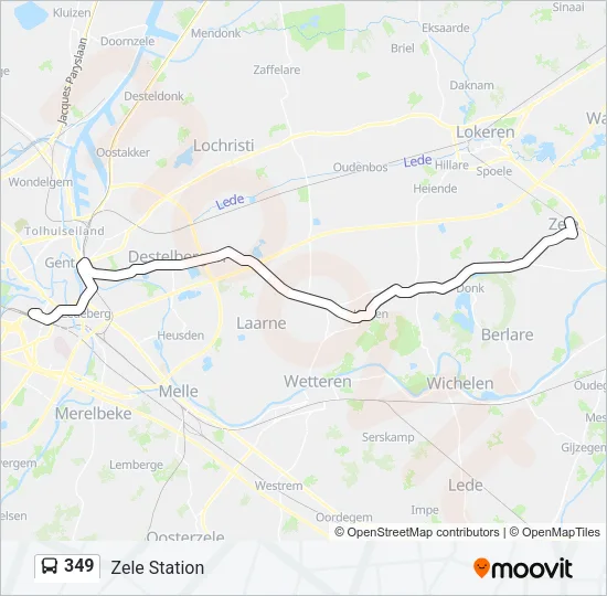 349 Bus Line Map