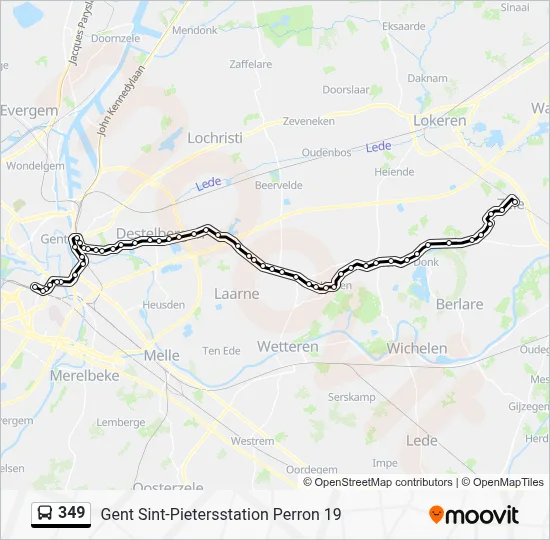 349 Route: dienstregelingen, haltes en kaarten - Gent Sint ...