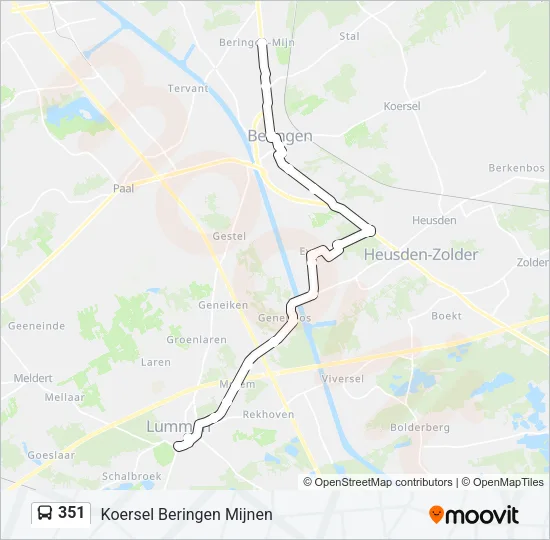 351 Bus Line Map