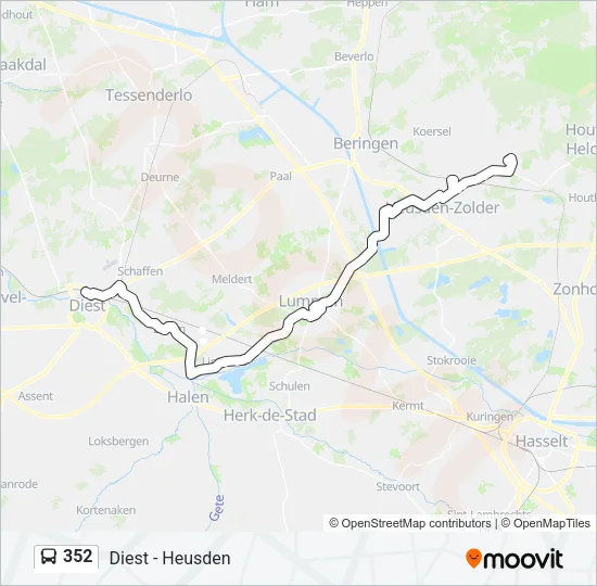 352 Bus Line Map