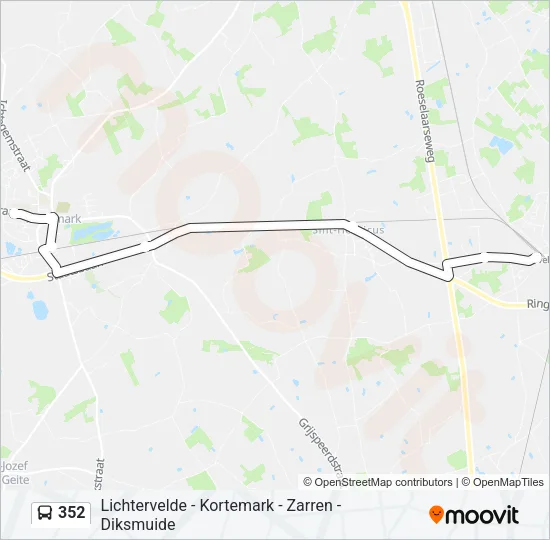 Bus 352 lijnkaart