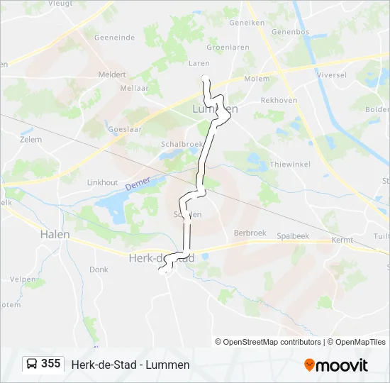 355 Bus Line Map