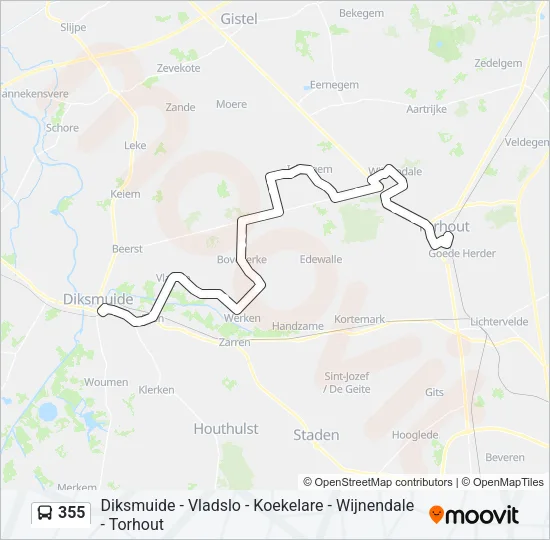 355 Bus Line Map