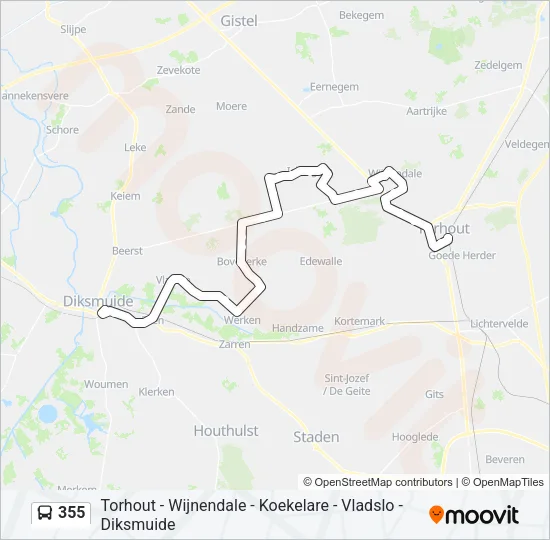 355 Bus Line Map