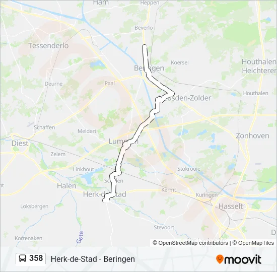 358 Bus Line Map