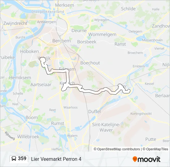 359 Bus Line Map