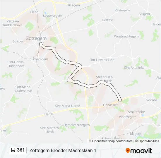361 Bus Line Map