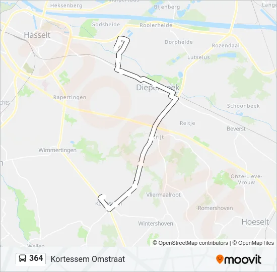 364 Bus Line Map