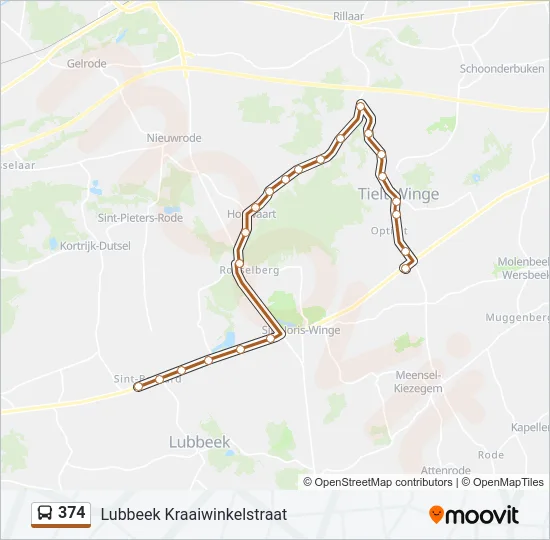 374 Bus Line Map