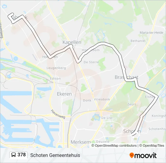378 Bus Line Map