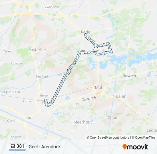381 Bus Line Map