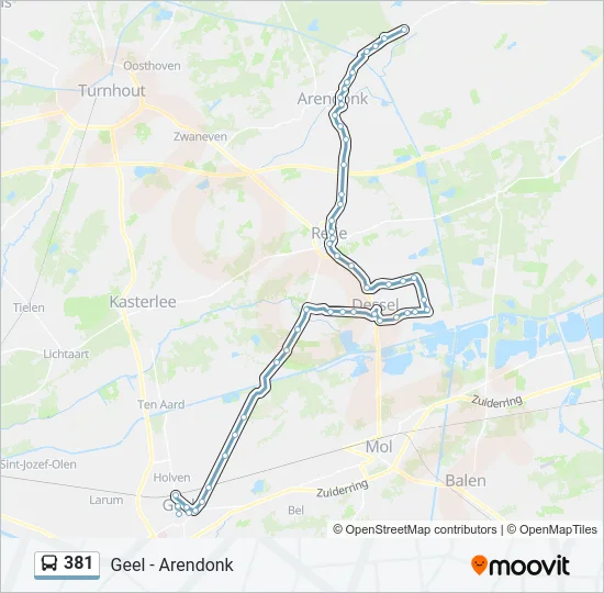 381 Bus Line Map