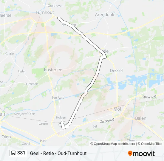 381 Bus Line Map