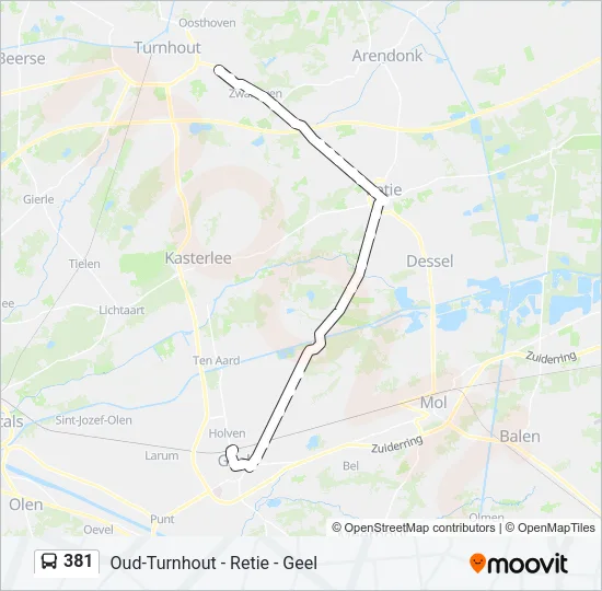 381 Bus Line Map