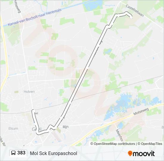 383 Bus Line Map