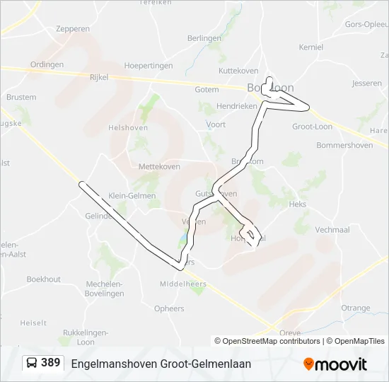 389 Bus Line Map
