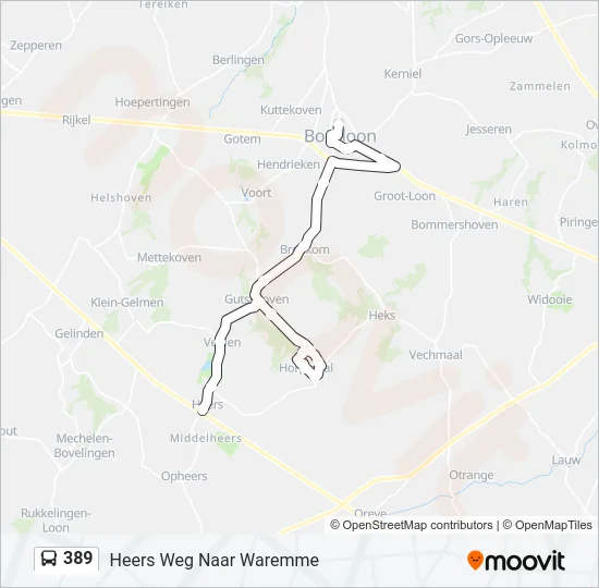 389 Bus Line Map