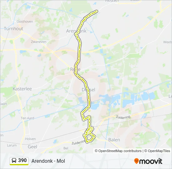 390 Bus Line Map
