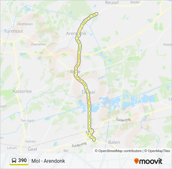 390 Bus Line Map
