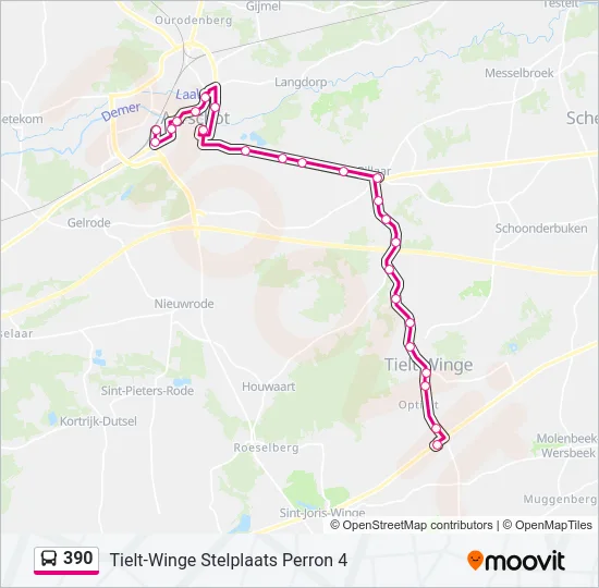 390 Bus Line Map