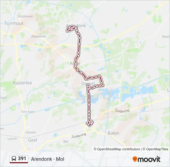 391 Bus Line Map