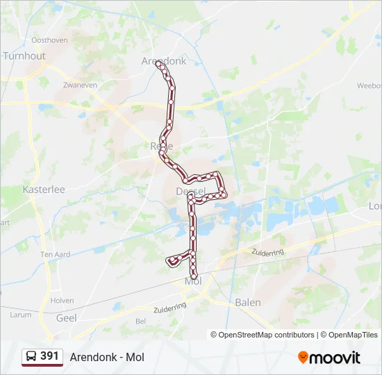 391 Bus Line Map