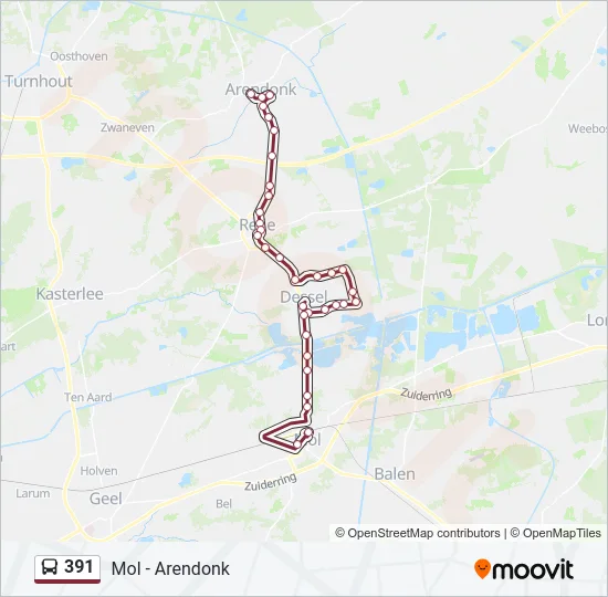 391 Bus Line Map