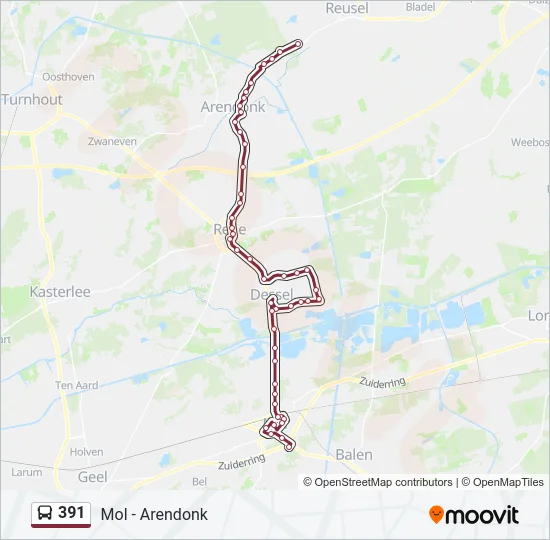 391 Bus Line Map