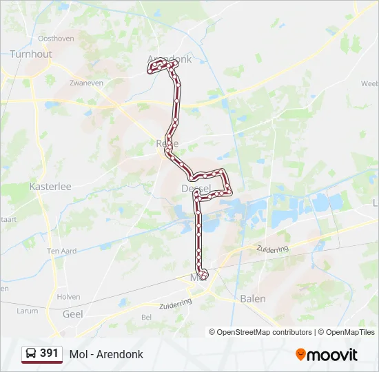 391 Bus Line Map
