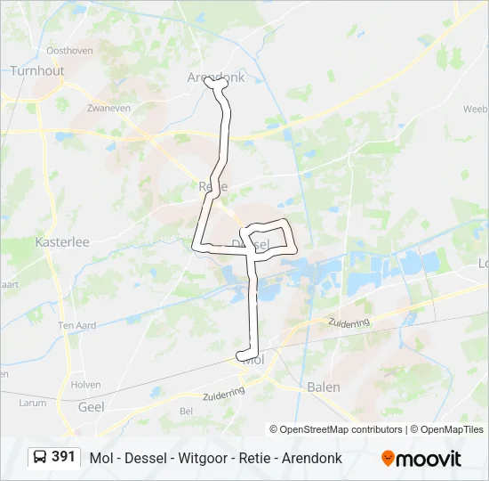 391 Bus Line Map
