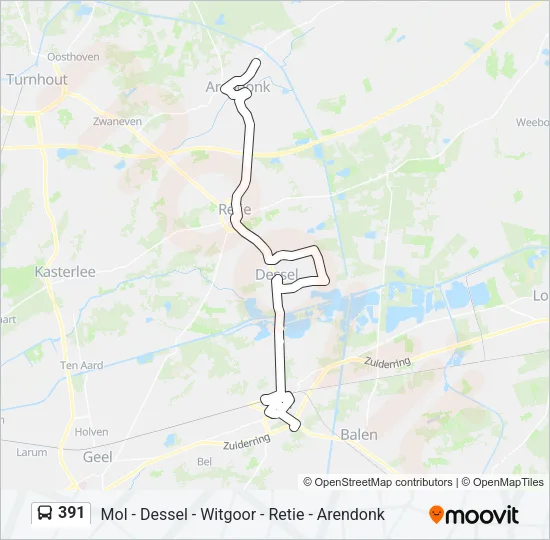 391 Bus Line Map