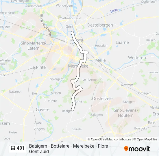 401 Bus Line Map